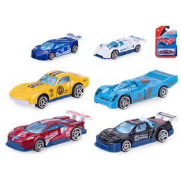 Auto závodní 8cm kov volný chod 6druhů na kartě