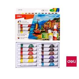 DELI Barvy temeperové 12ks 12 barev, 12ml COLOR EMOTION EC11-12