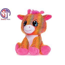 Star Sparkle žirafa plyšová oranžová sedící 37cm 0m+ v sáčku