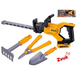 Nůžky na živý plot 57cm na baterie se zvukem a doplňky 3ks v krabičce