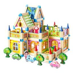 2Kids Toys Dřevěná stavebnice Zámek barevný