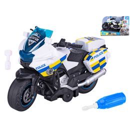 Motorka policejní šroubovací 22cm na setrvačník v krabičce