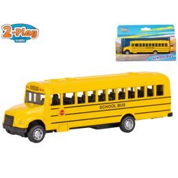 2-Play Traffic školní autobus americký 14cm kov zpětný chod v krabičce