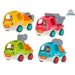 Auto stavební veselé 6,5cm zpětný chod 4druhy 18m+ 12ks v DBX