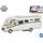 Kids Globe Traffic karavan Carthago 16cm kov zpětný chod na baterie se světlem v krabičce