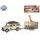Kids Globe Traffic Land Rover Defender 14cm kov na zpětný chod s přívěsem 14cm a žirafou v krabičce