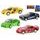 Auto závodní 9-10cm kov 1:43 na zpětný chod 4druhy 3barvy v krabičce 24ks v DBX