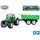 2-Play Traffic traktor s vlečkou 45cm na setrvačník na baterie se světlem a zvukem v krabičce
