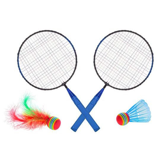 Gametime badmintonové rakety 44x22cm 2ks s košíčky 2ks 2barvy v síťce