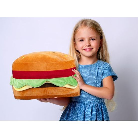 Take Me Home hamburger plyšový 40cm s obličejem 0m+