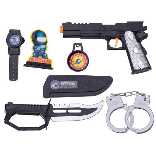 SWAT set - pistole s nožem a doplňky 6ks na kartě