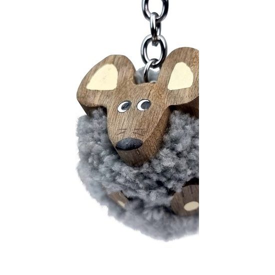 2Kids Toys Dřevěná klíčenka pompon Myš