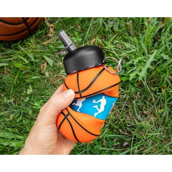 Skládací silikonová láhev - Basketbal