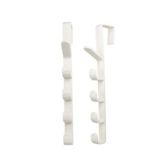 Věšák na dveře s háčky 28 cm - černá
