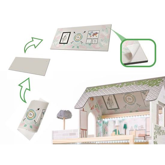 Dřevěný domeček pro panenky LULILO FLORO boho LED