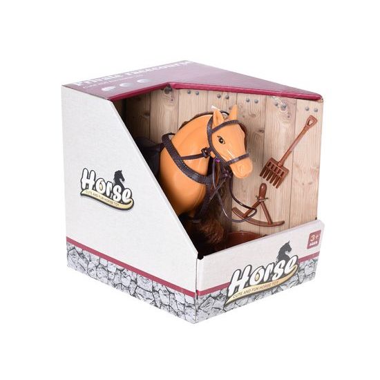 Kůň 17cm s doplňky 2barvy v krabičce