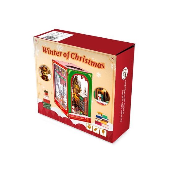 2Kids Toys 3D skládačka Zarážka na knihy Miniatura domečku Bílé Vánoce