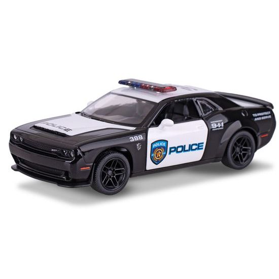 Kinsmart Dodge Challenger SRT Demon 170 policejní 12,5cm kov zpětný chod 12ks v DBX
