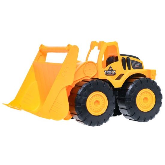 Auta stavební bagr nakladač 24cm + stavební sklápěčka 26cm volný chod v krabičce