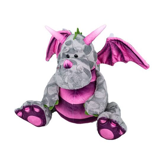Drak plyšový 23cm šedý sedící 0m+ v sáčku