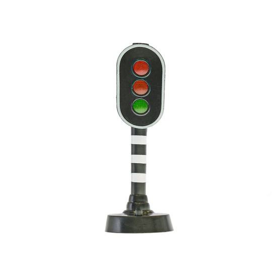 Kids Globe Traffic semafor 13cm na baterie se světlem + 3 značky v krabičce