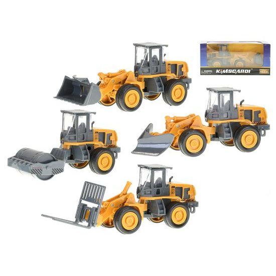 Auto stavební 12-15cm volný chod 4druhy v krabičce