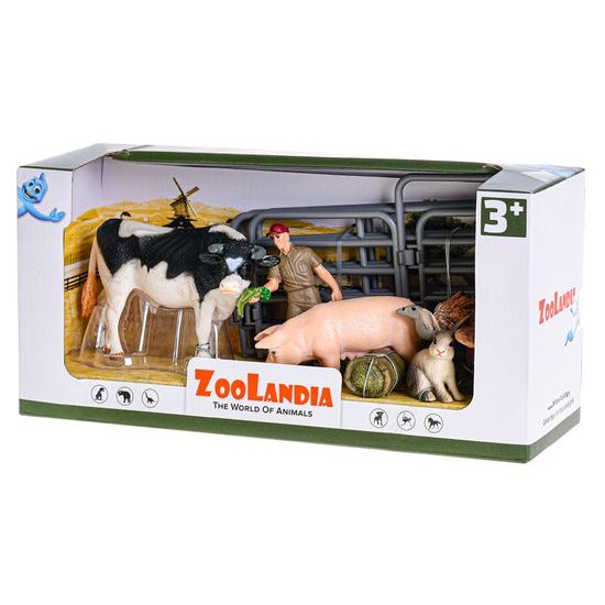 Zoolandia býk se zvířátky z farmy s doplňky v krabičce