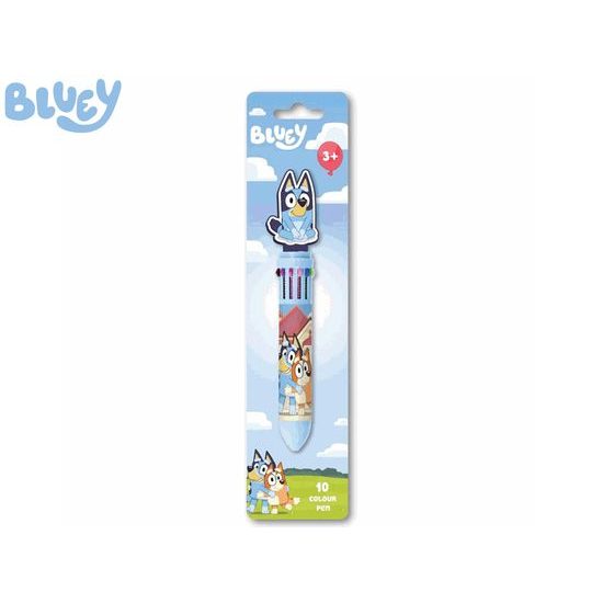 Bluey multibarevná propiska 16,5cm s 10barvami na kartě