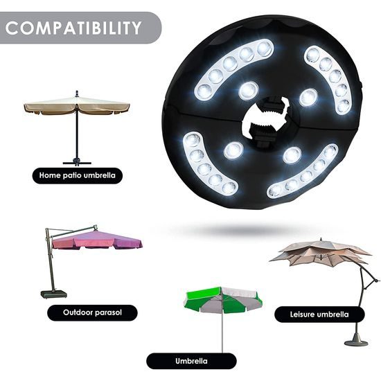 Osvětlení pro slunečník 24LED průměr 20 cm