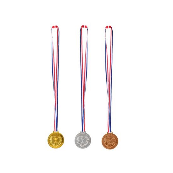 Medaile 6cm set 3ks na kartě