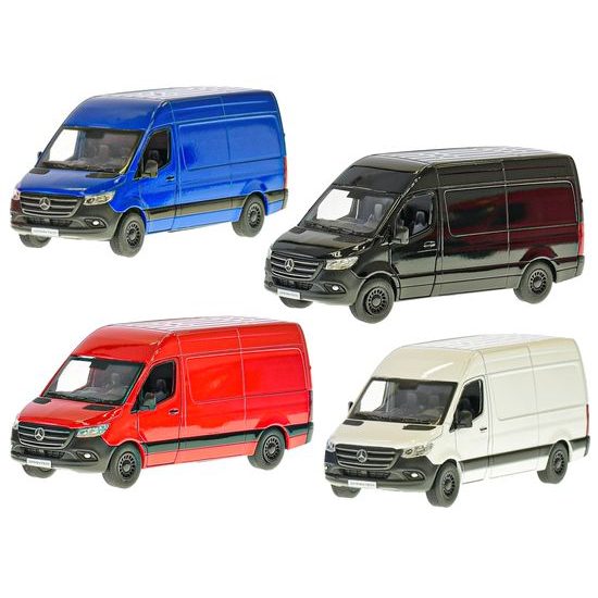 Kinsmart Mercedes-Benz Sprinter 13cm kov na zpětný chod 4barvy 12ks v DBX