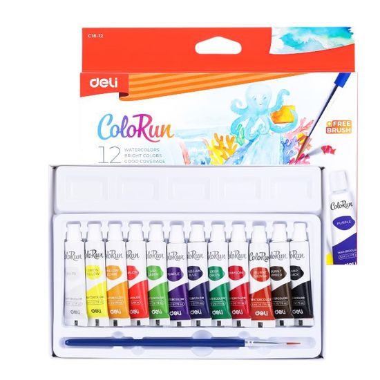 DELI Temperové barvy COLOR RUN 5ml 12 barev