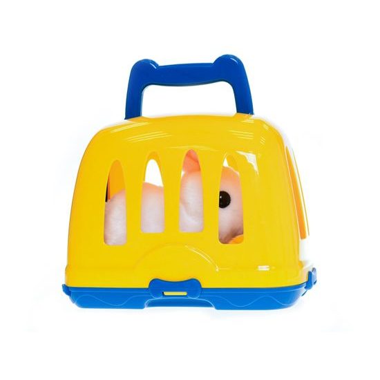 Králíček plyšový 17cm na baterie se zvukem skákající s přepravkou v krabičce