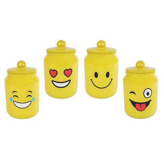 Dóza skleněná smajlík 22,5x13,5x13,5cm 4druhy v sáčku