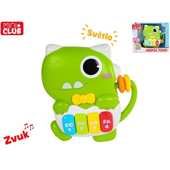 Mini Club dinosaurus pianko 15cm na baterie se světlem a zvukem 18m+ v krabičce
