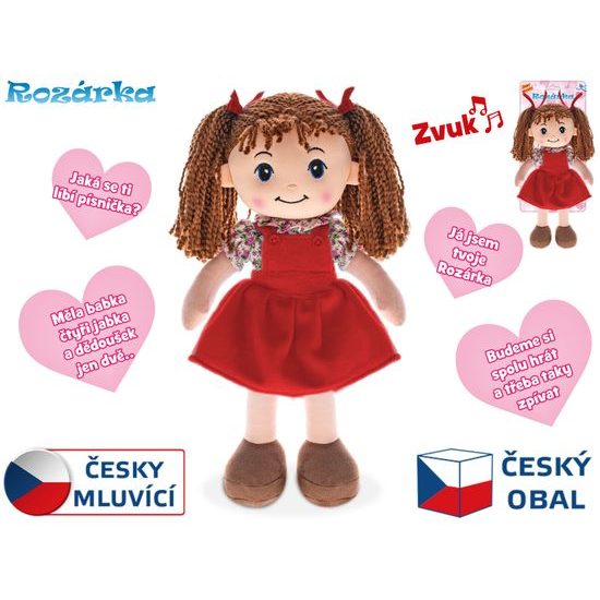 Panenka Rozárka měkké tělo 35cm na baterie česky mluvící brunetka 0m+ v sáčku