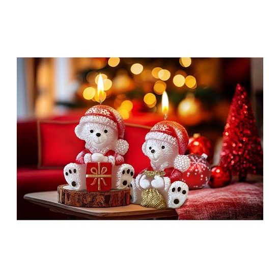 Bartek Svíčky Figurky Winter Teddy Bear 80g 75mm