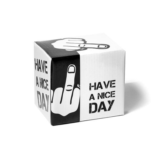 Dvoustranný hrnek s příslovím "Have a Nice Day" - ČERNÝ