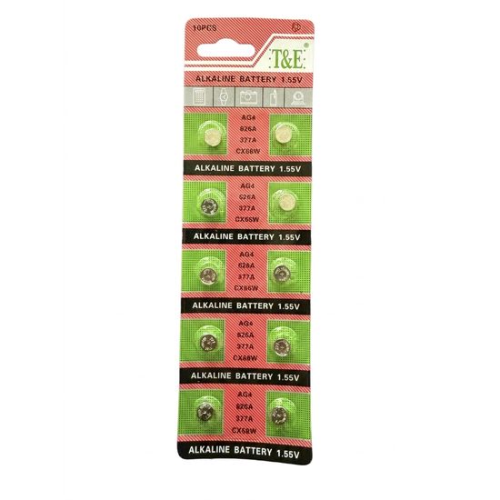 Alkalické knoflíkové baterie AG4 1.55V – 10 ks