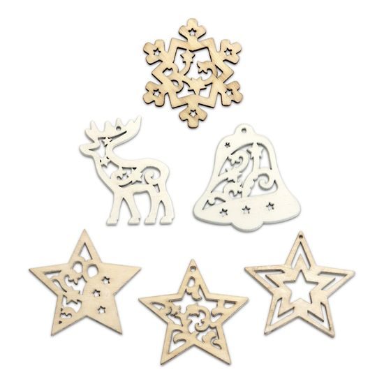 small foot Sada dřevěných vánočních ozdob 108 ks