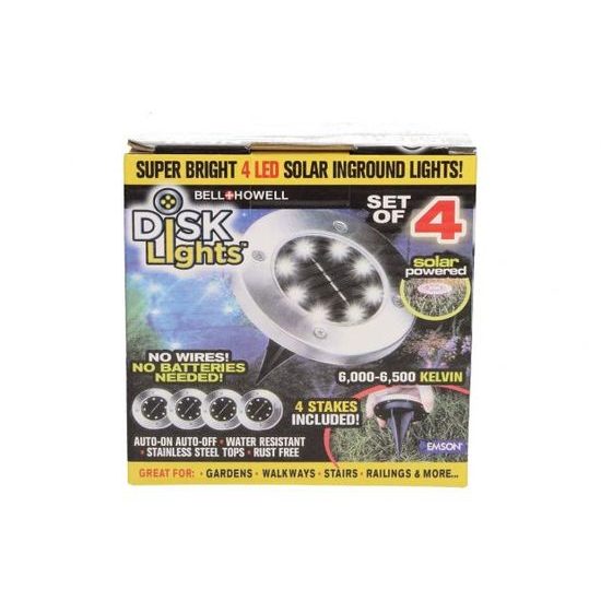 Sada kruhových solárních světel 4 ks - Disk Lights