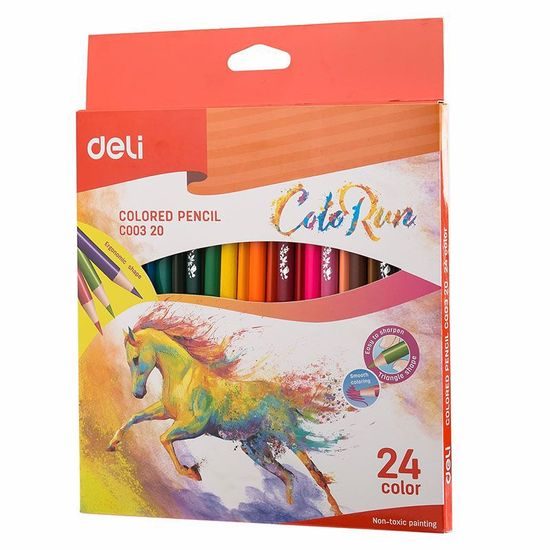 DELI Pastelky trojhranné 24ks ColoRun EC00320_24