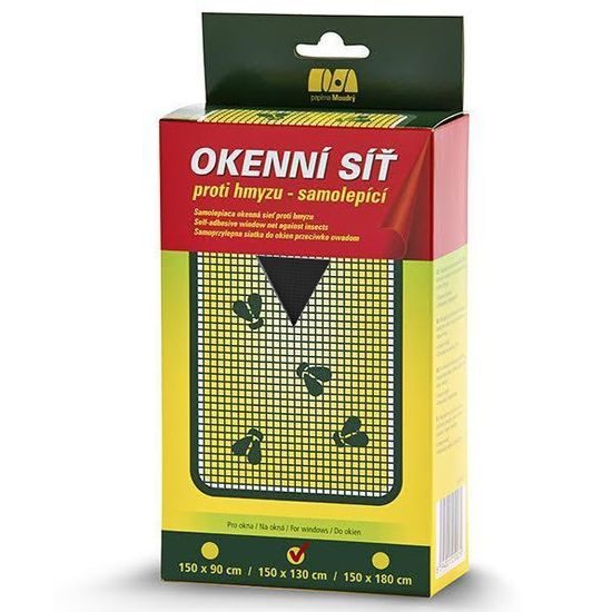 Okenní síť proti hmyzu 150x130cm černá