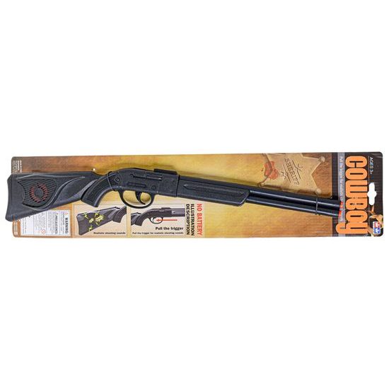 Puška kovbojská klapací černá 50cm na kartě