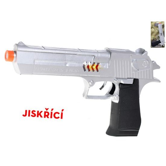 Pistole 26cm jiskřící na setrvačník na kartě