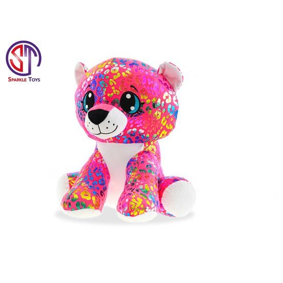 Leopard Rainbow Star Sparkle plyšový barevný 24cm sedící 0m+ v sáčku