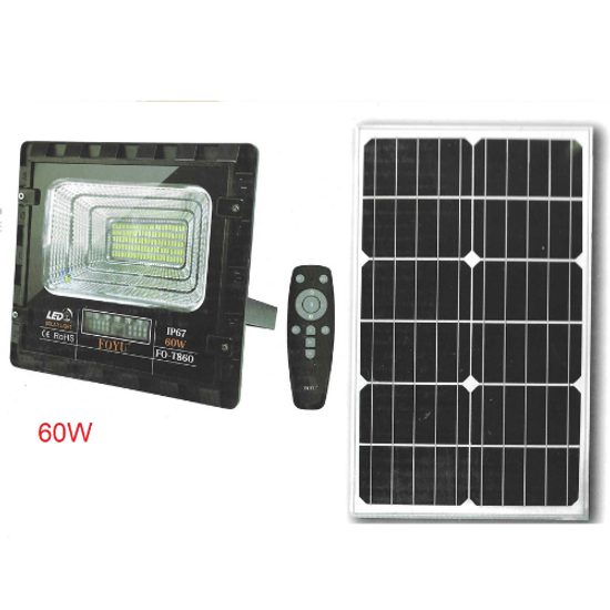 Reflektor s venkovním solárním panelem IP67 s dálkovým ovládáním studená bílá 60W