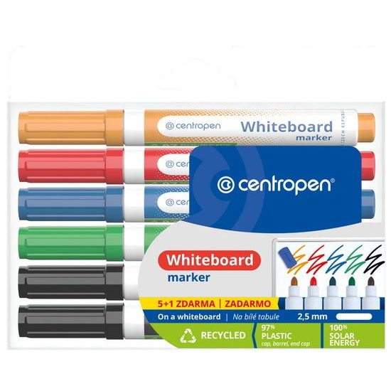Fixy stíratelné Whiteboard Marker 6 ks, CENTROPEN