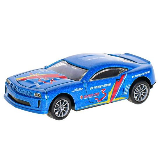Auto sportovní 10cm 1:43 kov zpětný chod 4druhy v krabičce 24ks v DBX