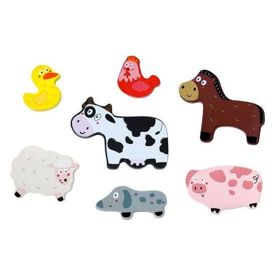 2Kids Toys Dřevěné puzzle Veselá farma propojitelné